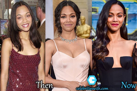 Zoe Saldana Plastic Surgery, Boobs Job, Nose Job, Before After Photos